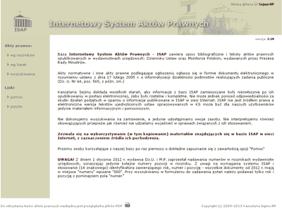 ISAP Internetowy System Aktów Prawnych